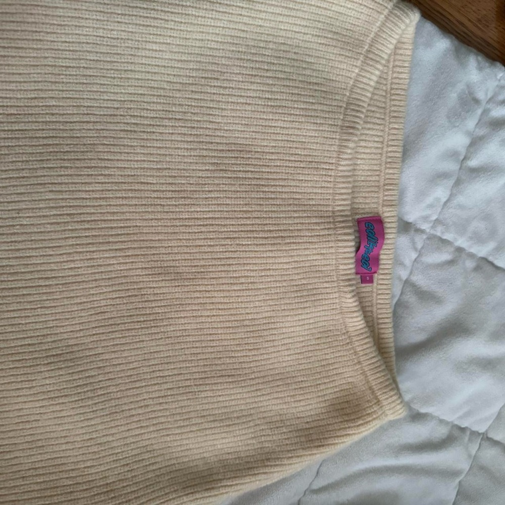 Cream Ribbed Knit skirt